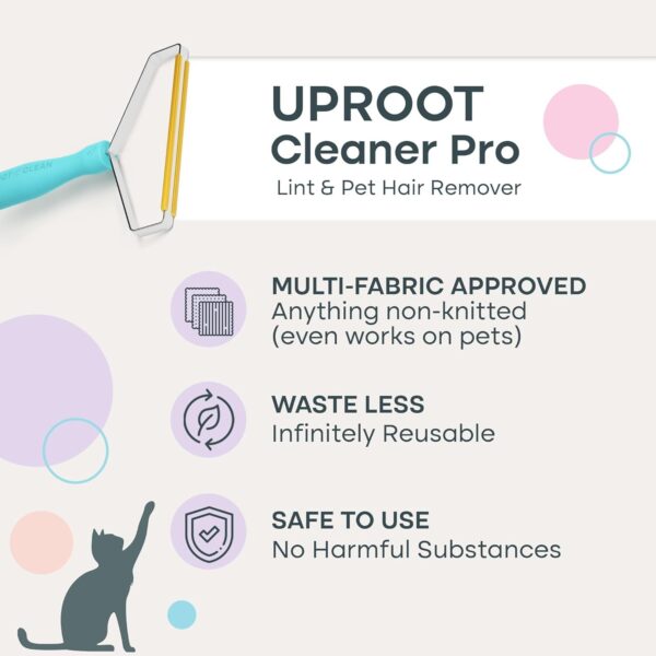 Uproot Cleaner Pro Pet Hair Removal Tool - Special Dog Hair Remover Multi Fabric Edge and Carpet Rake by Uproot Clean - Cat Fur Remover for Couch, Pet Towers, Rugs, Cat Mats and Trunks & Much More - Image 4