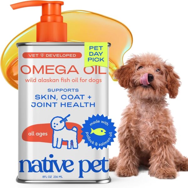 Native Pet Omega 3 Fish Oil for Dogs & Cats - Promotes Healthy Skin, Shiny Coat, & Strong Joints - Made with Wild Alaskan Salmon Oil for Dogs – Tasty, Fast-Absorbing Omega 3 6 9 Liquid Supplement- 8oz - Image 5