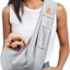 Tomkas Small Dog Sling Carrier - Classic Pocket & Classic Strap - for 3-10 lbs Pets(Grey)